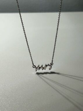 Kate Spade New York “Say Yes” Mrs Pendant Necklace, Bridal Silver